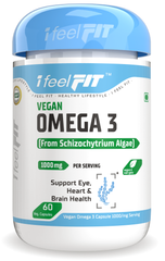 ifeelFIT Natural Vegan Omega 3 - Sourced from Schizochytrium Algae - 1000mg - 60 Veg Capsules