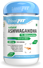 ifeelFIT Ashwagandha Root Extract 8:1 - 7% withanolides - 650 Mg -120 Vegetable Capsules