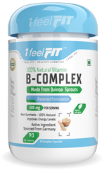 ifeelFIT 100% Natural Vitamin B-Complex - Made from Quinoa Sprout - 90 Vegetable Capsules