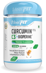 ifeelFit Curcumin with Bioperine 1310mg (Ultra Pure) | Turmeric, 60 Vegetable Capsules with Piperine