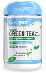 ifeelFIT Natural Green Tea Extract - 90% Polyphenols & 45% EGCG - 20:1 ratio - 500mg - 90 Veg. Capsules