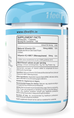 ifeelFIT Vitamin K2 MK-7 + Vegan D3 Derived from Lichen 65 mcg - 120 veg. capsules